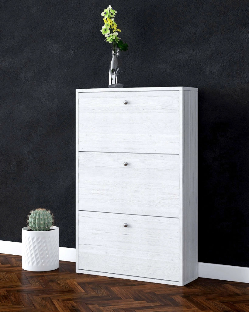 Mobile Portascarpe Ashobaa, Scarpiera 3 Vani Made in Italy, 73x15x110h cm Grigio Chiaro