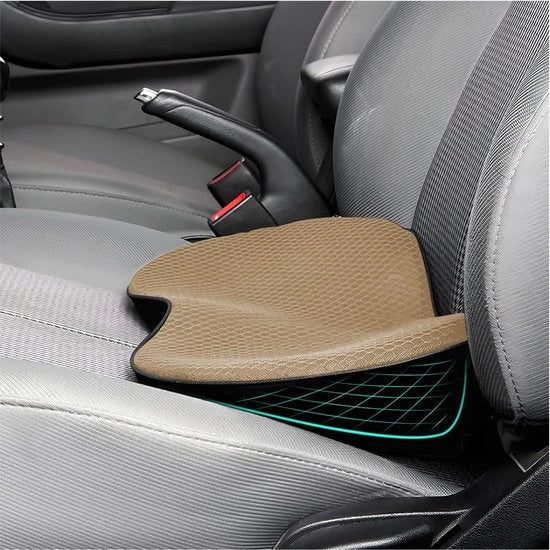 Sedile per auto con guarnizione a memoria - cuscino di supporto - cuscino di seduta ortopedico - antiscivolo - sollevamento 6 cm - cuscino respirante