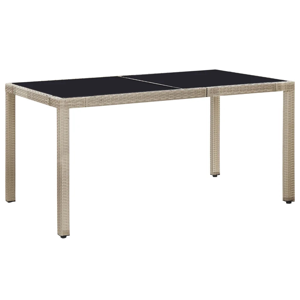 Set da Pranzo da Giardino 7 pz con Cuscini in Polyrattan Beige 46040