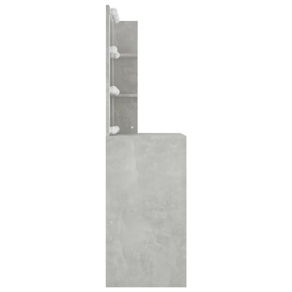 Toeletta con LED Grigio Cemento 60x40x140 cm 808832