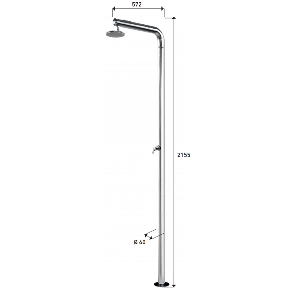 Doccia da Giardino Miscelatore ATI Docce Stilo-M Inox Anodizzato