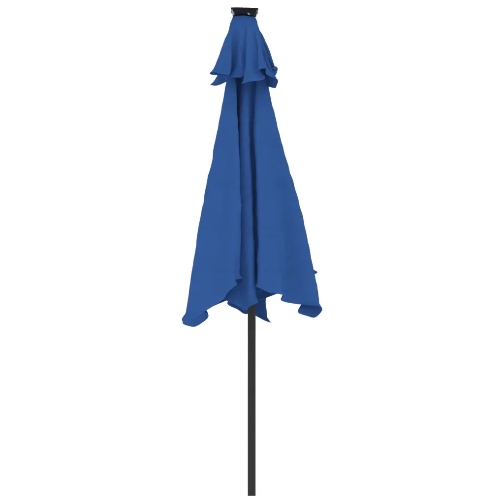 vidaXL Ombrellone Giardino con LED Palo Acciaio Azzurro 225x225x212 cm