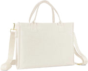 Borsa da laptop con capacità grande - Borsa da spalla - Borsa a mano - Borsa da spiaggia - Borsa in canvas di alta qualità con chiusura a righello - Borsa da laptop con tasche laterali