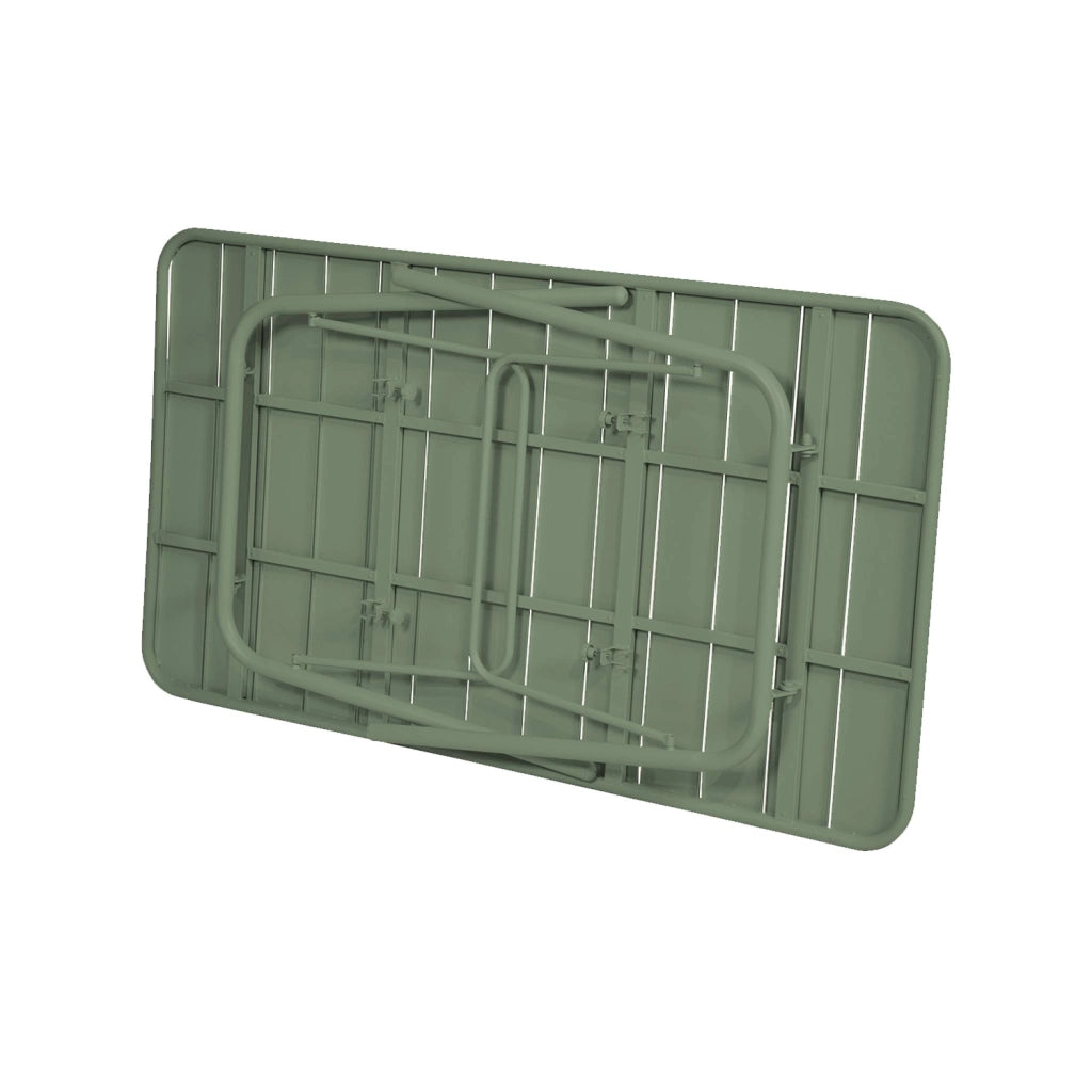Tavolo da giardino pieghevole in metallo 6 posti, 140cm, verde
