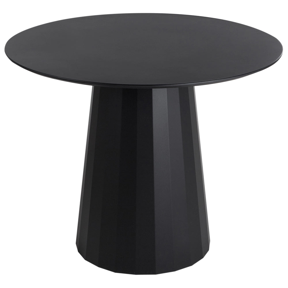 Tavolo da pranzo Nero MDF Struttura in acciaio ø 100 cm Rotondo Moderno Scandinavo