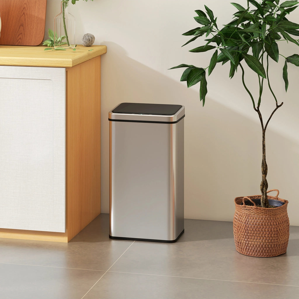 Cestino Automatico 50L ¨C zephmum ¨C Acciaio Inossidabile 35.5x26x67 cm Argento