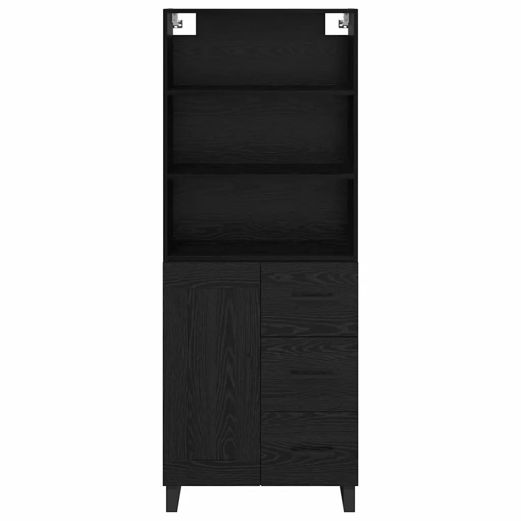 Credenza con cassetto 2 pcs Rovere Nero Legno multistrato 3416078