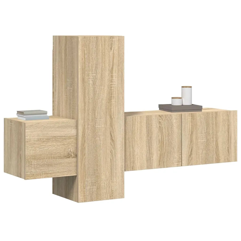 Set Porta TV 3 pz Rovere Sonoma in Truciolato cod mxl 12970