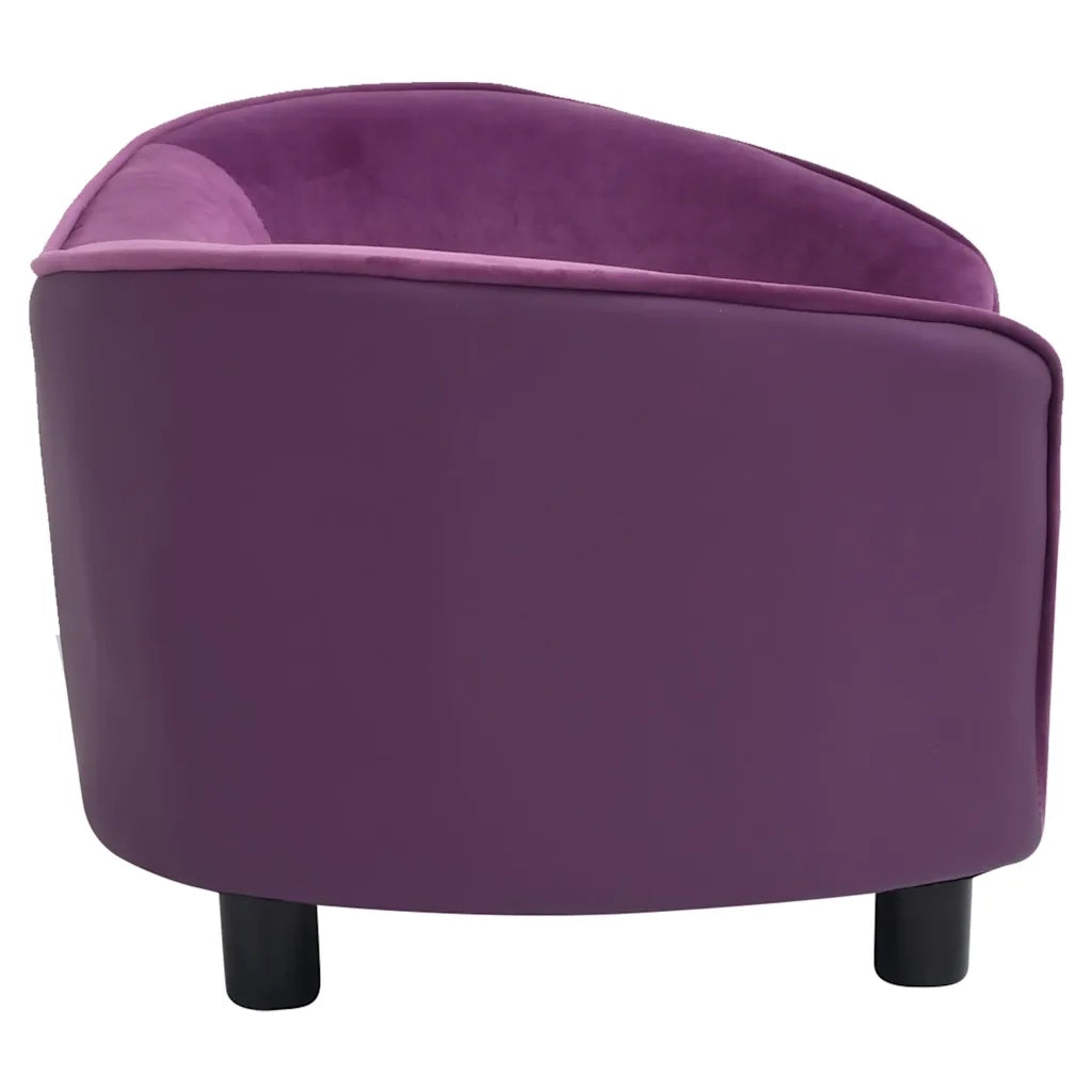 Divano per Cani Borgogna 69x49x40cm in Peluche e Similpelle 171035