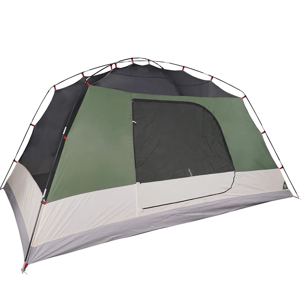 Tenda da Campeggio con Portico per 4 Persone Verde Impermeabile 94415