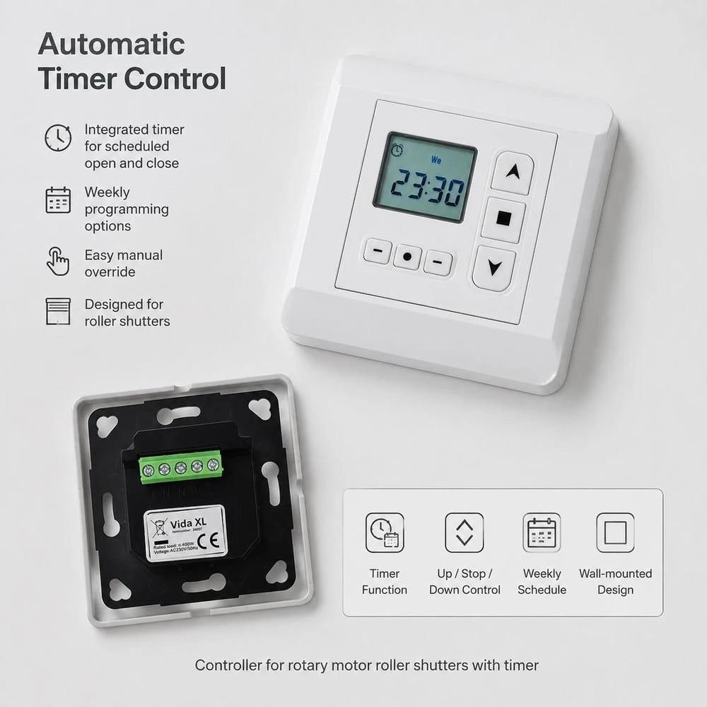 Controller For Rotary Motor Roller Shutters With Timer