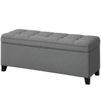 Banco di Archiviazione con 2 Cerniere di Sicurezza Tappo Ribaltabile per Camera Salotto 120x40x48 cm Grigio Scuro