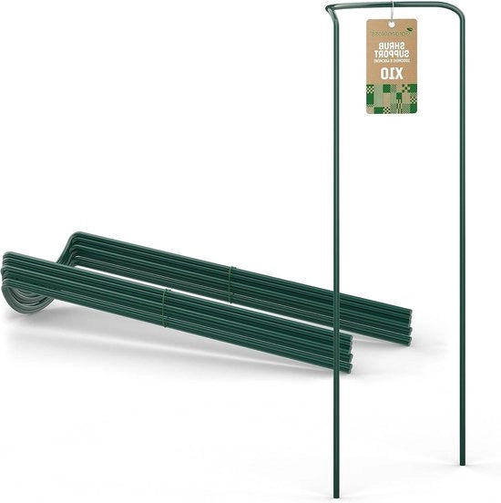 Supporti di legno per piante in acciaio (10 pezzi) - Supporto per piante a forma semicircolare 100cm x 40cm - Supporto per fiori per Hortensie e Rose