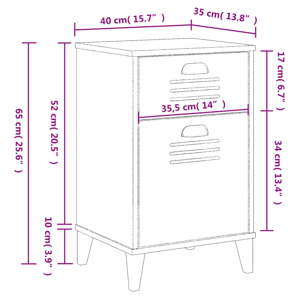 Comodino VIKEN Bianco in Legno Multistrato 374914