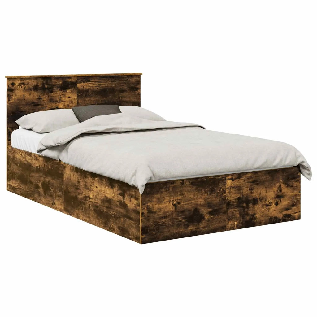Letto matrimoniale | Letto per adulti | Struttura del letto Rovere fum¨¦ 120 x 200 cm Legno multistrato