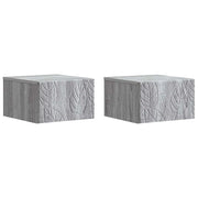 Mobiletto da notte a muro 2 pcs Sonoma grigio 49 x 34,5 x 20 cm