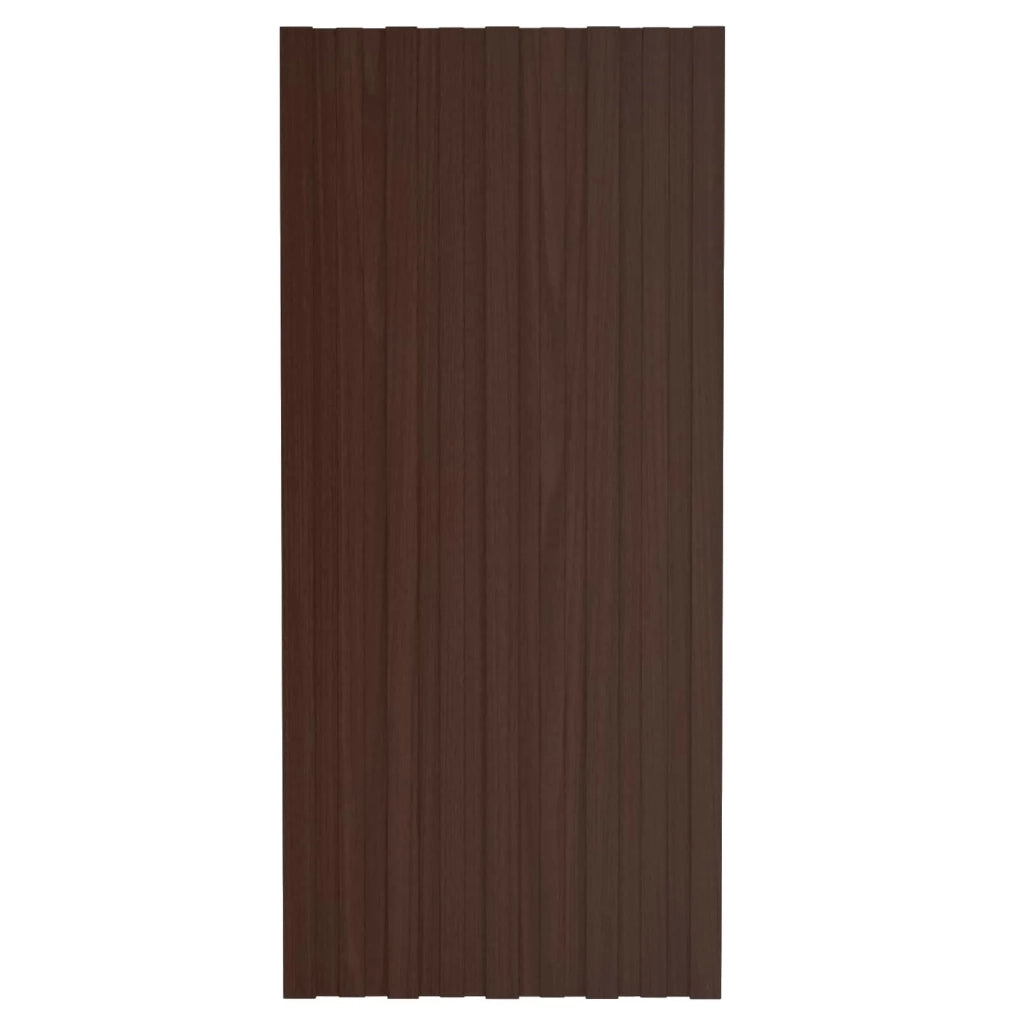 Pannello per tetto 12 pcs Marrone 100 x 45 cm Acciaio zincato