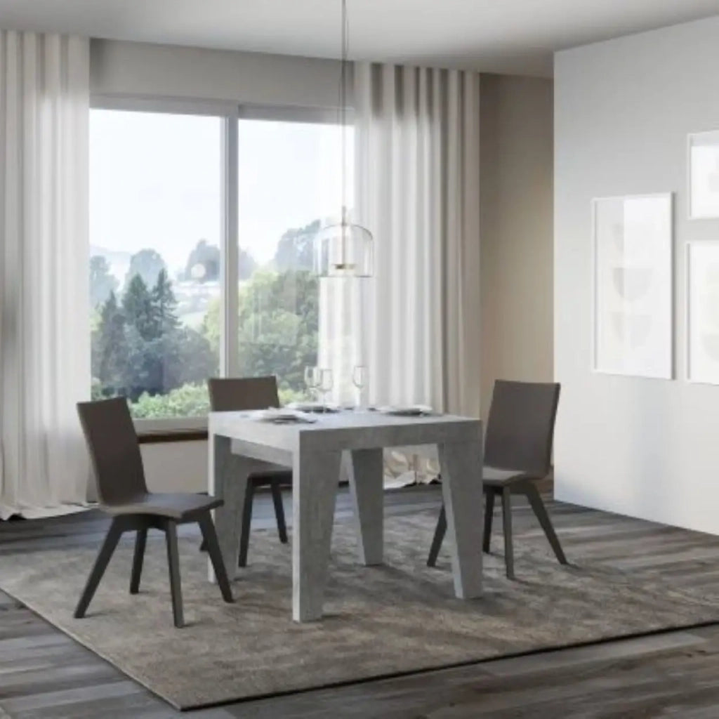 Tavolo allungabile 90/246x90 cm Naxy Premium colore cemento