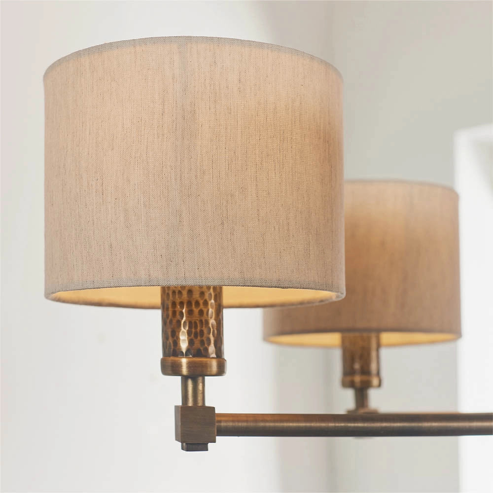 Lampadario 5 luci bronzo anticato, paralumi E14 Endon