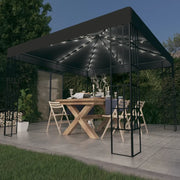 vidaXL Gazebo con Stringa di Luci LED 3x3 m Antracite
