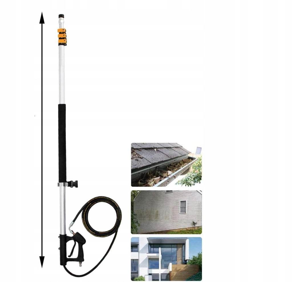 Lancia Telescopica per Idropulitrice 1,5m-6,3m – Compatibile con Kärcher HD HDS | 4000 PSI, Alluminio, 30 l/min