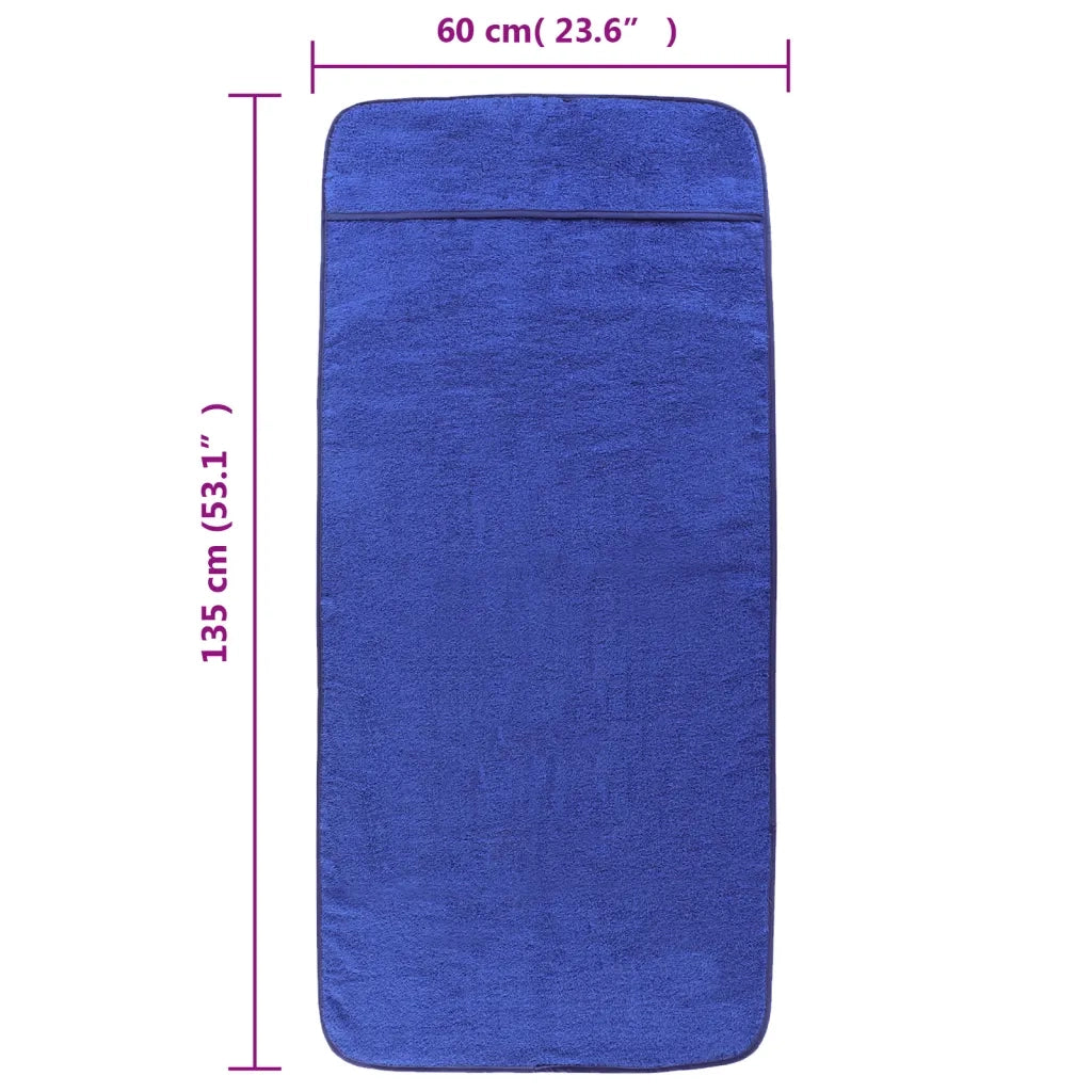 Asciugamani da Spiaggia 2 pz Blu Reale 60x135 cm Tessuto 400 GSM CFW6212987