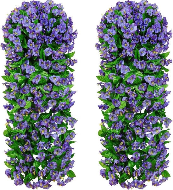 Set di piante artificiali appese da 2 – Decorazione floreale realistica per interni ed esterni