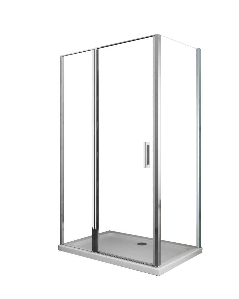 Box Doccia angolare 75x140 cm 1 anta Battente in Cristallo trasparente 6mm H190 Best