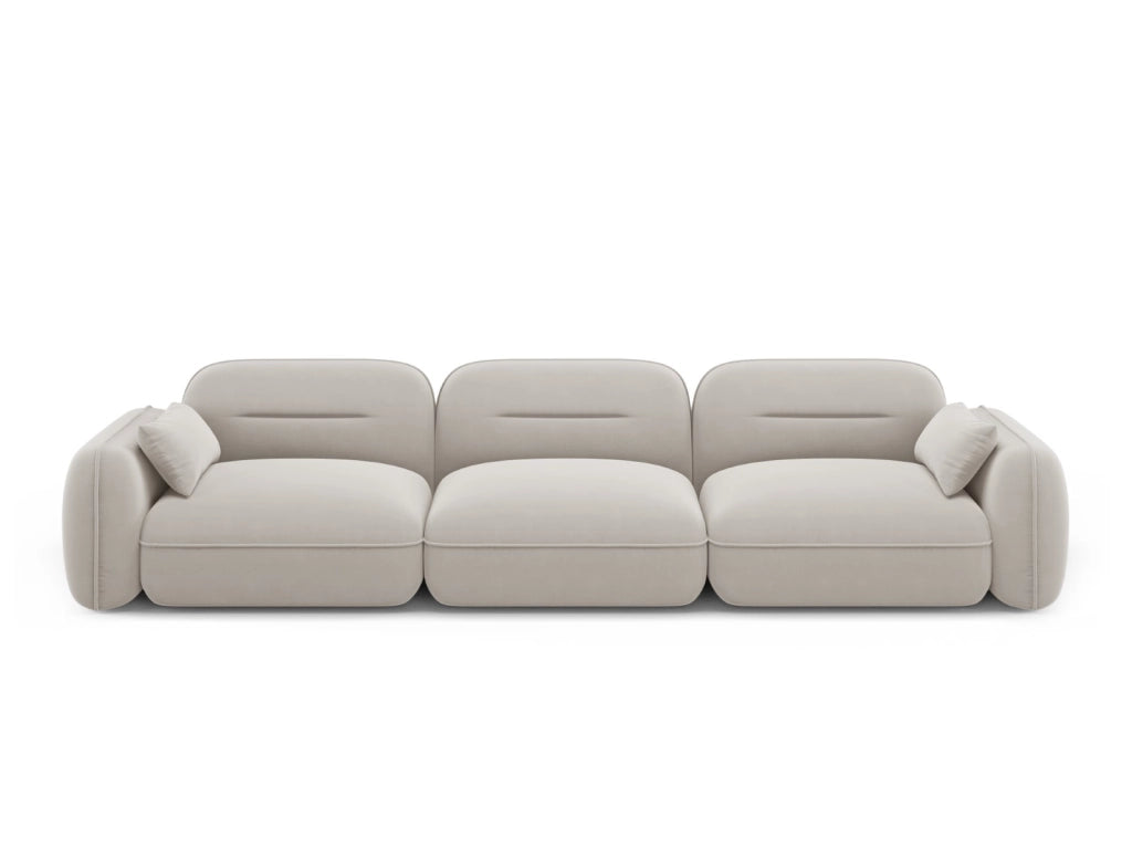 Cosmopolitan Design - Divano modulare "Sydney" 4 posti in velluto beige chiaro 