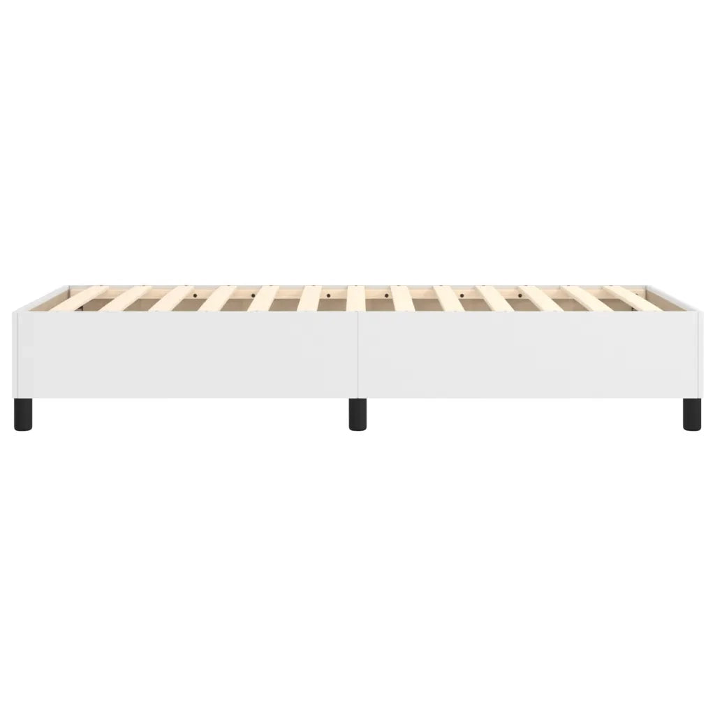 Struttura Letto a Rete a Molle-Giroletto Bianco 100x200 cm in Similpelle 279442