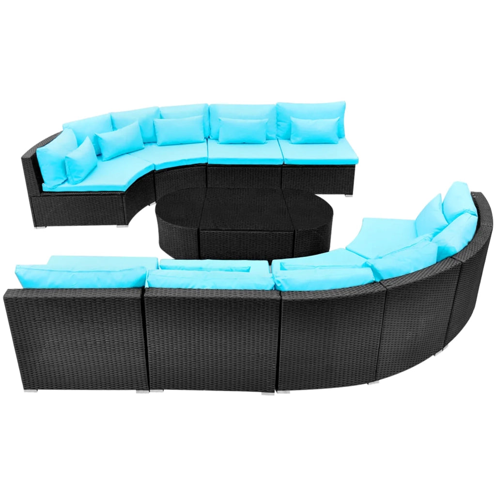 Set di Divani Rotondi 11 pcs Blu polyrattan 42399