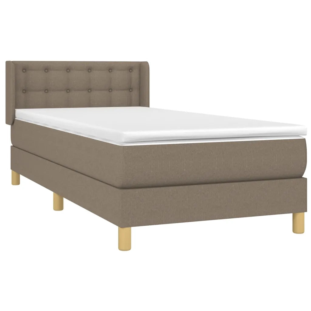 Giroletto a Molle con Materasso-Struttura Letto Tortora 80x200 cm inTessuto 213371