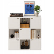 Scaffale, mobiletto, cassettiera, ripiani quadrati, cassettiera chiusa, bianco, stile loft moderno