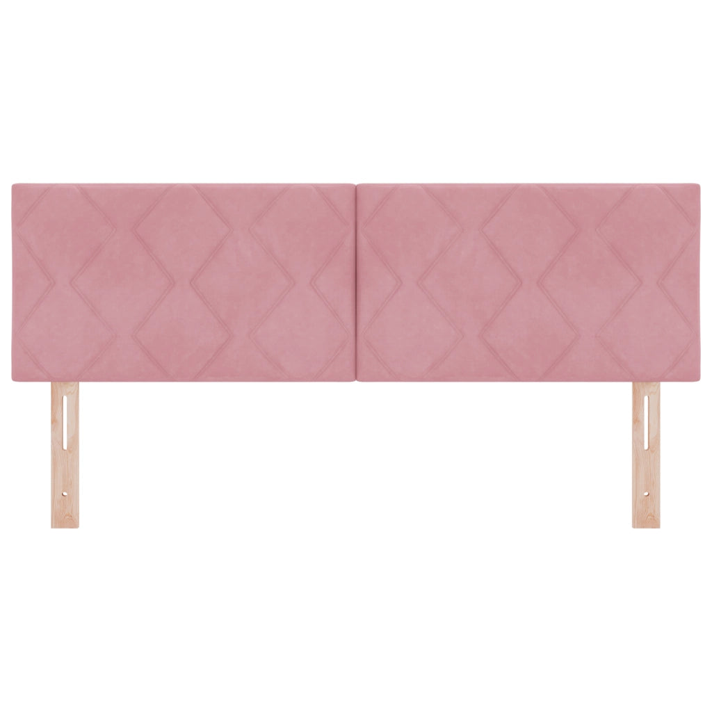 Testata LED a blocchi di diamante Rosa 160 cm Velluto