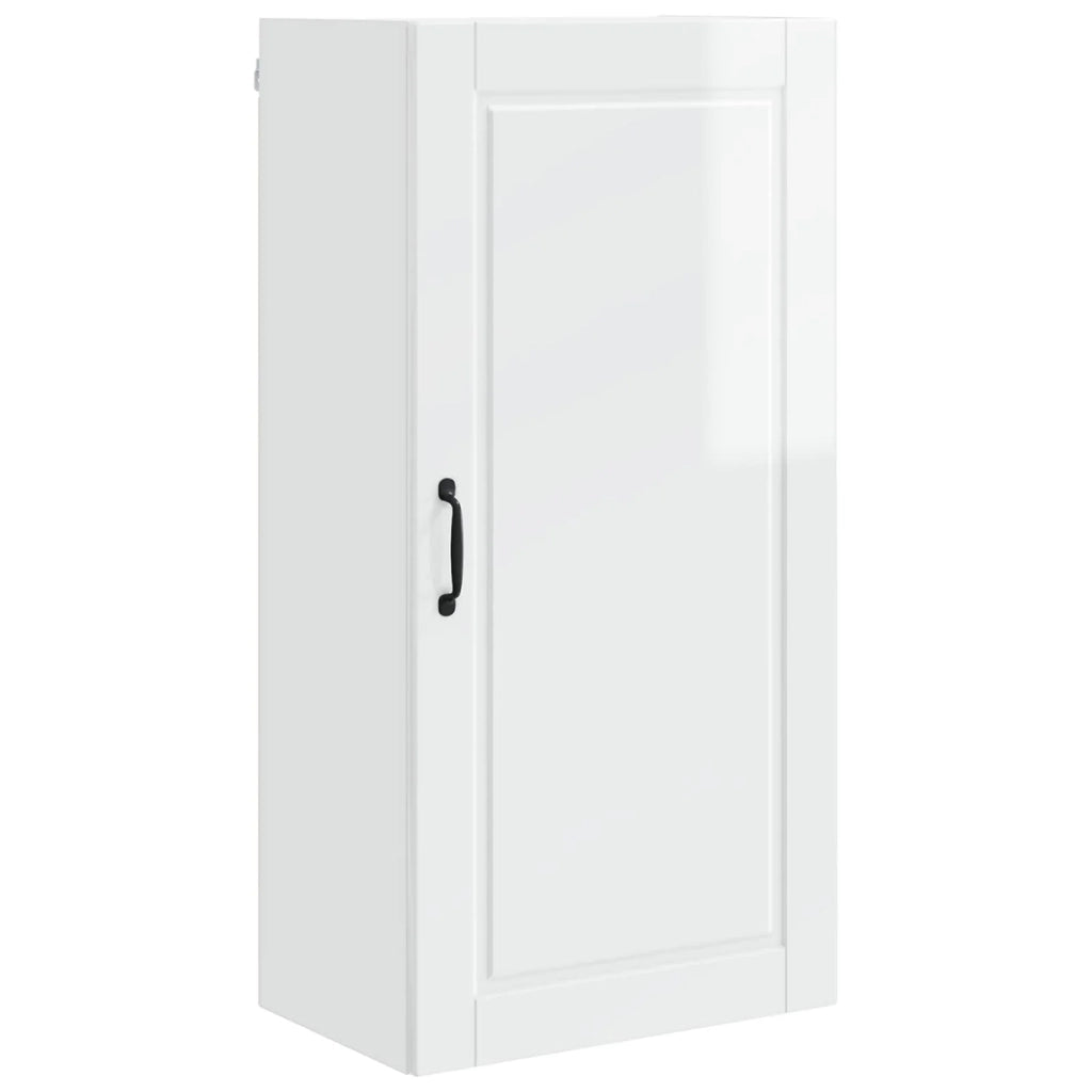 Pensile da cucina moderno 50 x 31 x 100 cm pratico contenitore stile elegante legno composito bianco lucido 02_0054469