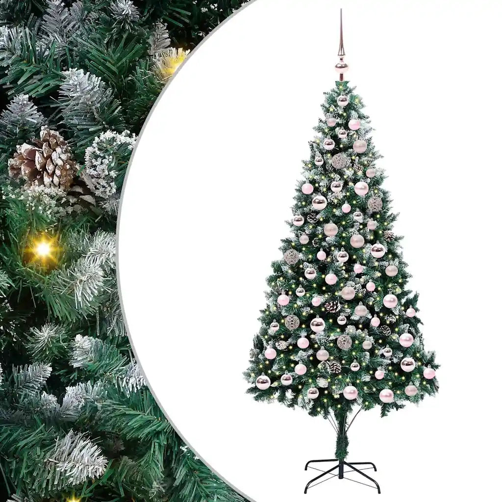 Albero di Natale artificiale con 300 LED Verde 210 cm 3396275
