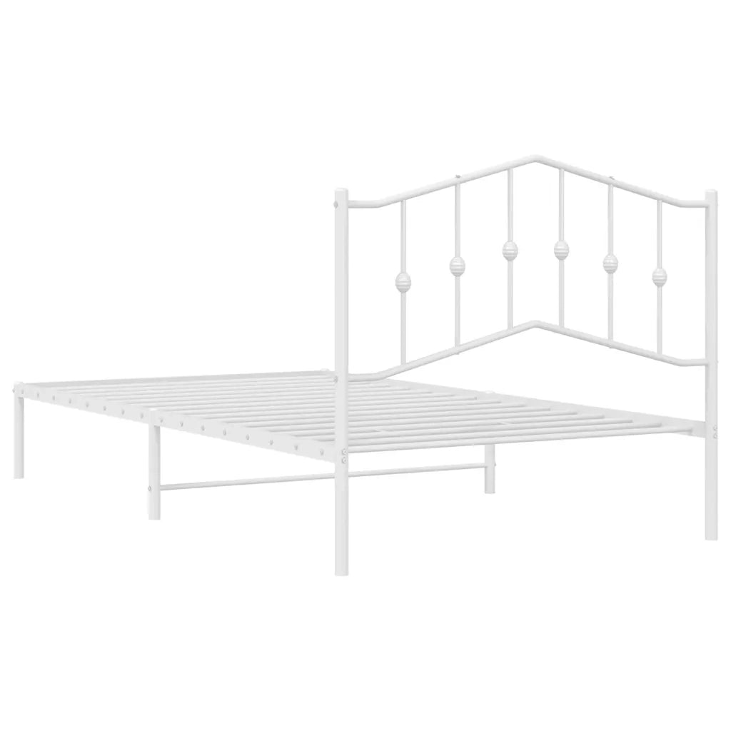 Giroletto con Testiera-Struttura Letto con testiera Metallo Bianco 100x200 cm 706820