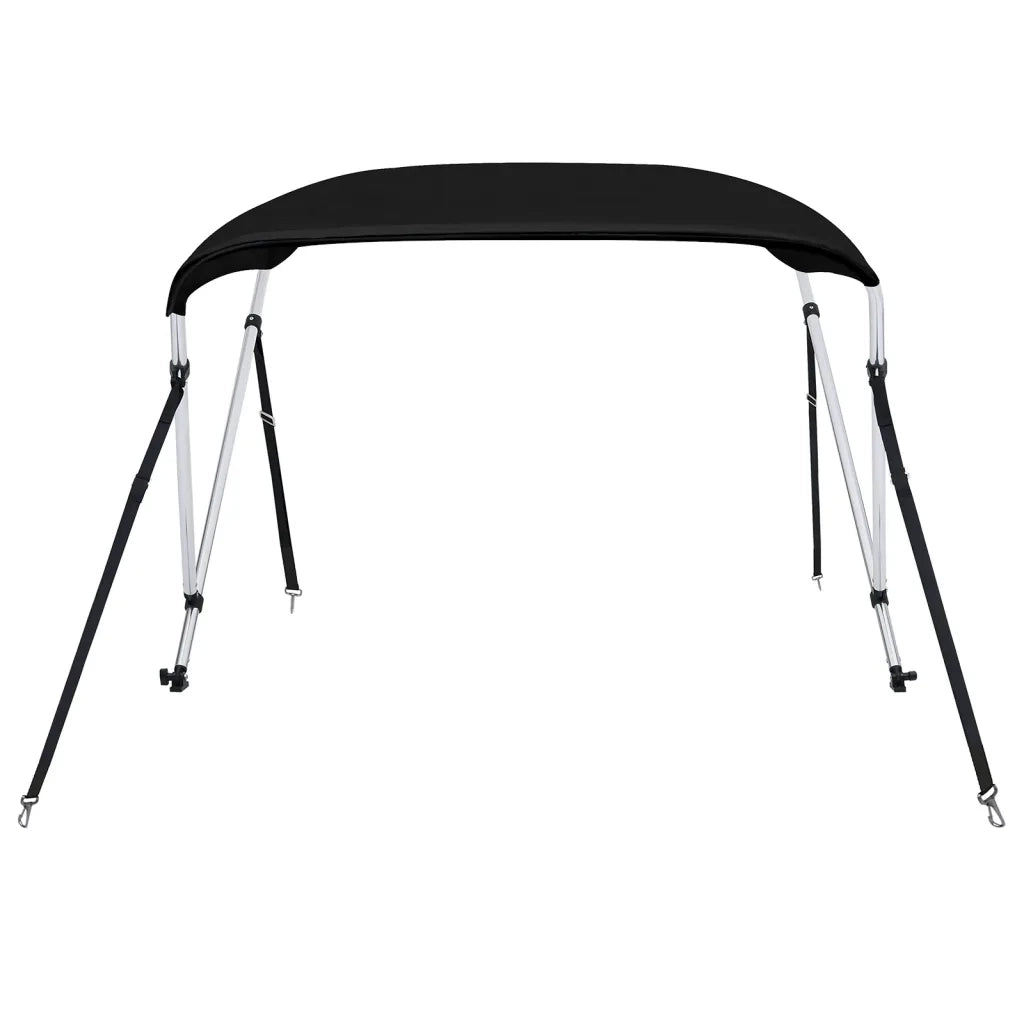Bimini di Prua con Tendalino 2 Archi Nero 180x150x110 cm