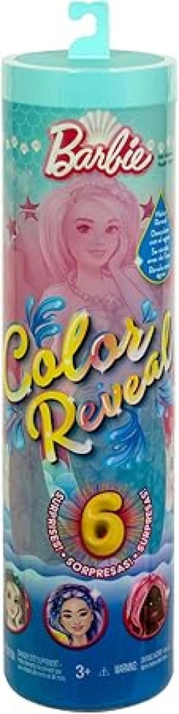 Barbie , Color Reveal Serie Sirena assortimento, Bambole con Corpetto Cambia Colore, 6 Accessori a Sorpresa da Scoprire