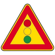 DandB segnale stradale temporaneo triangolare semaforo fig. 404, lamiera classe I, lato 90 cm, cantiere