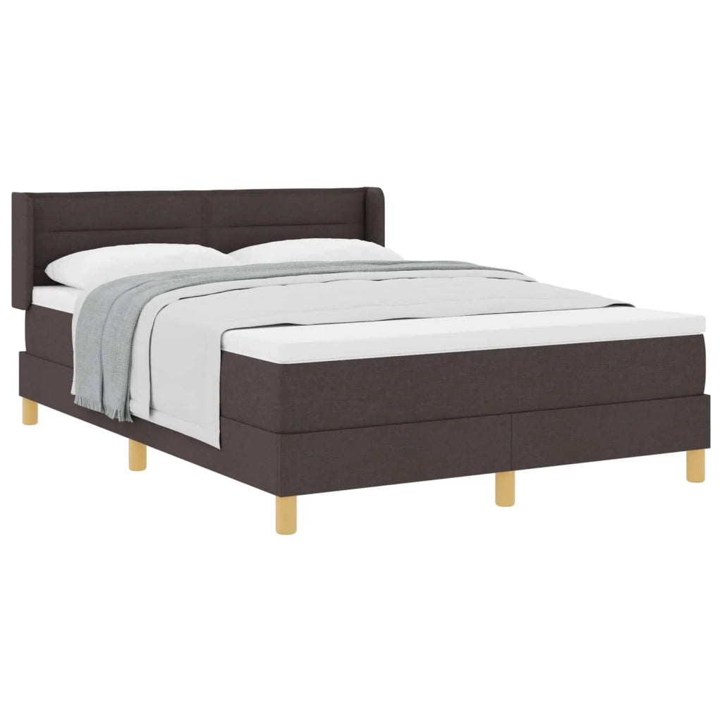 Letto a molle con materasso Marrone Scuro 200 x 140 cm Tessuto 3341233