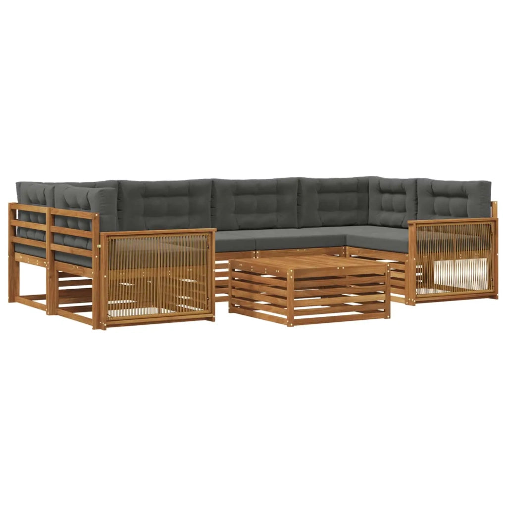 Set di divani da esterno 7 pz Naturale e Antracite 3383090