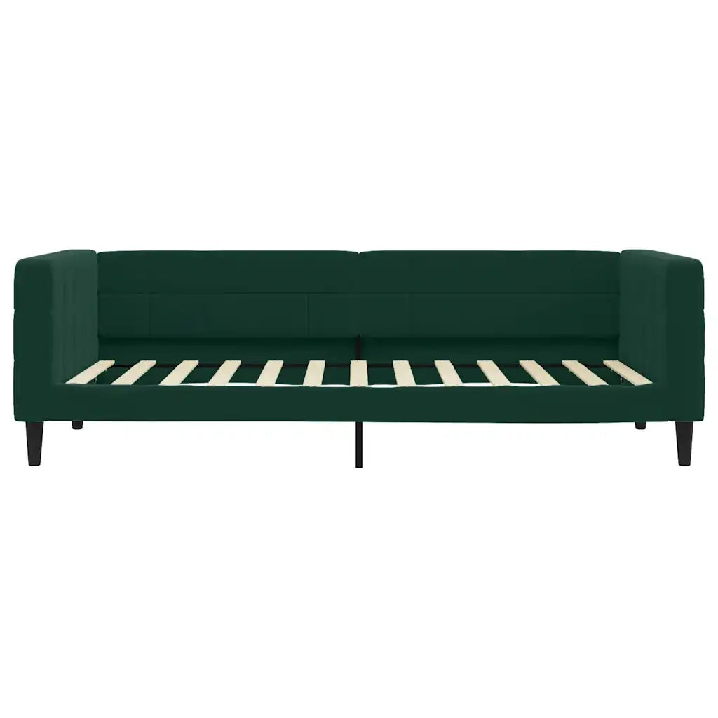 Divano Letto con Materasso Verde Scuro 100x200 cm in Velluto