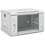 Armadio di rete a parete 6U 53 x 40 x 30 cm serratura di sicurezza facile manutenzione stile contemporaneo acciaio grigio 02_0045826