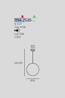 SOSPENSIONE OTTONE SAT. 1 LUCE VETRO GRANDE AMBRA 1194OS-S30-AM