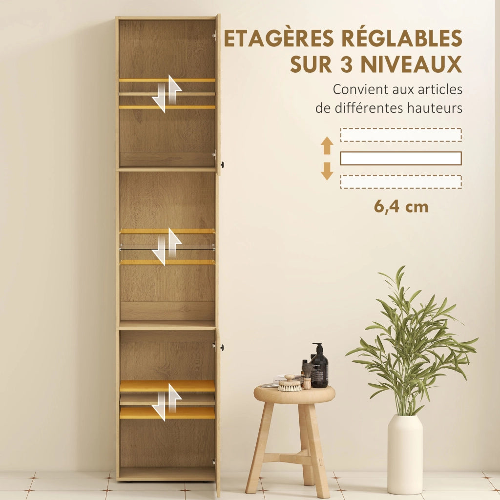 Colonna bagno 6 ripiani 2 ante ¨C Xylo ¨C rovere 40x31x182cm