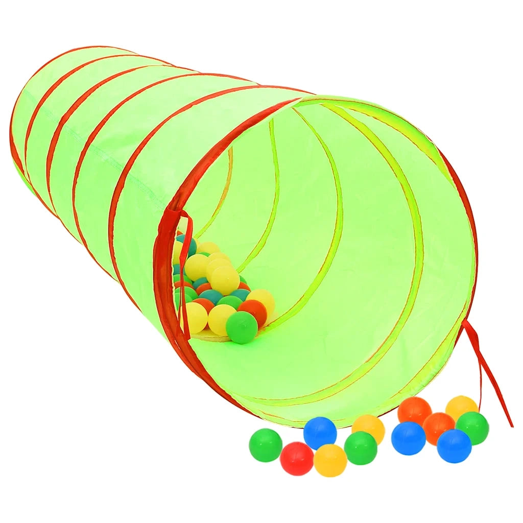 Tunnel da Gioco per Bambini 250 Palline Verde 175 cm Poliestere 3107757