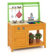 Cucina da esterno in fango 72 x 38 x 92 cm con divertenti accessori e robusto legno di cedro arancione 20_0011589
