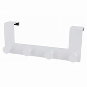 Trade Shop - Appendiabiti Da Porta Con 4 Ganci 27x11.5cm Bianco Per Asciugamani Vestiti 87781 -