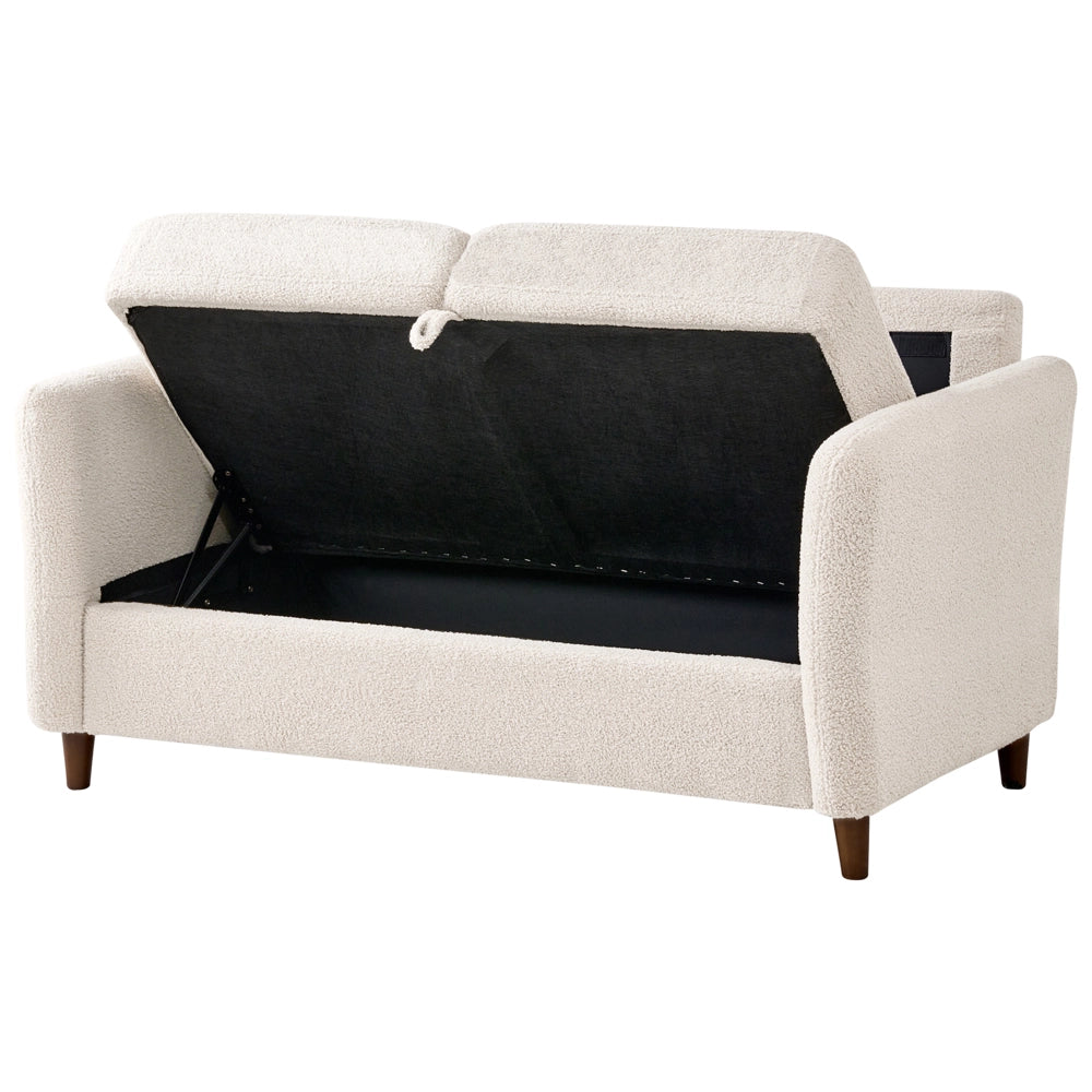Set da salotto costituito da divani da 2 e 3 posti rivestito in tessuto con braccioli beige chiaro stile moderno